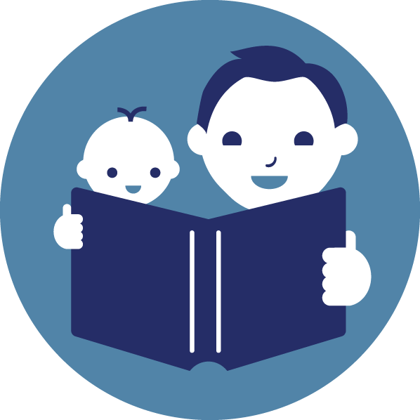 parent and child reading button button