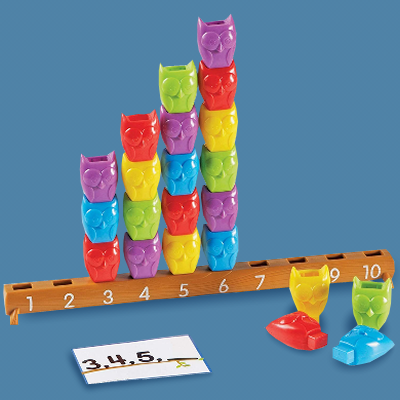 colorful plastic owl counting game