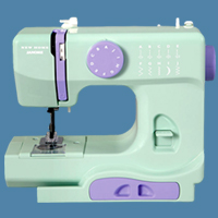 purple and light blue sewing machine