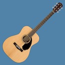 Tan acoustic guitar