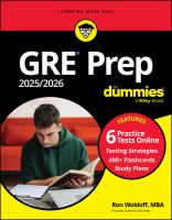 Title: GRE prep 2025/2026 : with online practice / by Ron Woldoff, MBA.